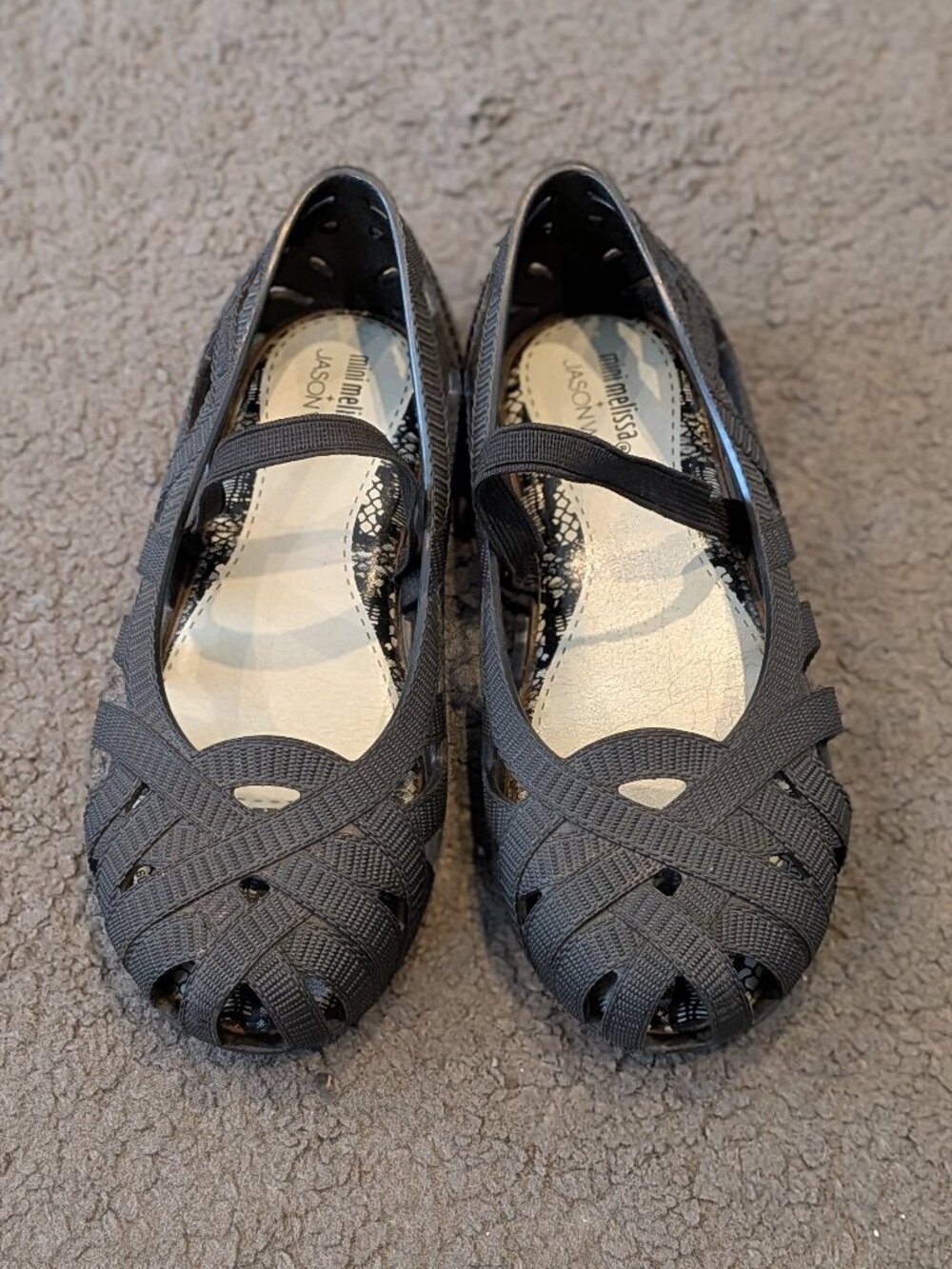 Mini Melissa + Jason Wu black Mary Jane sandals size 11